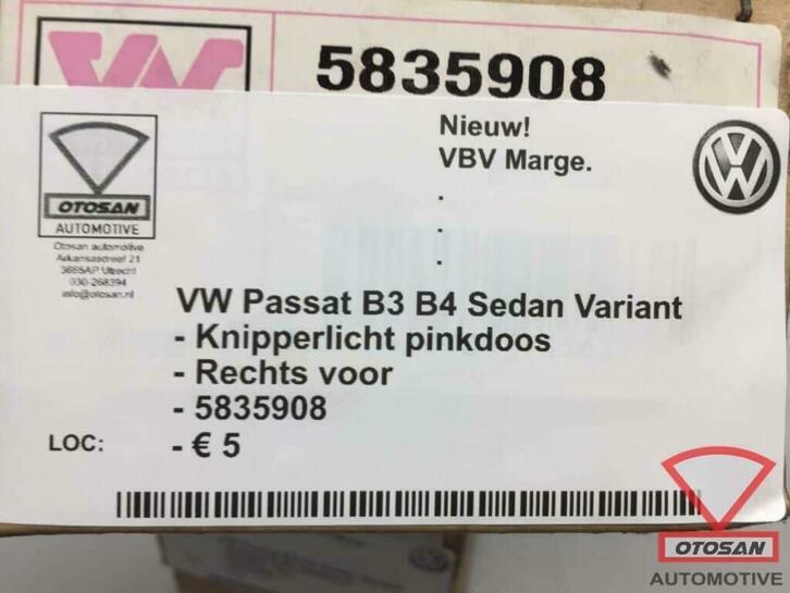 vw passat 1999 knipperlicht nieuw! rechts voor 5835908, Volkswagen, Volkswagen AG, Nieuw, Berliner Ring 2
38440  Wolfsburg, DE