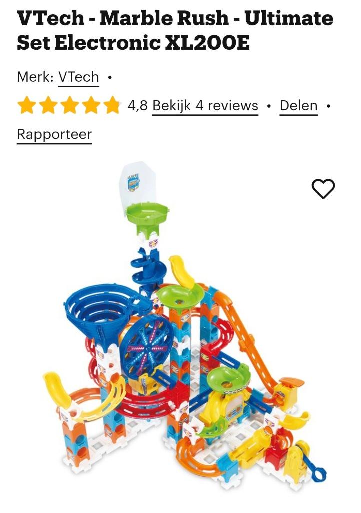 Vtech marble knikkerbaan, Ophalen, Zo goed als nieuw, 4 tot 6 jaar