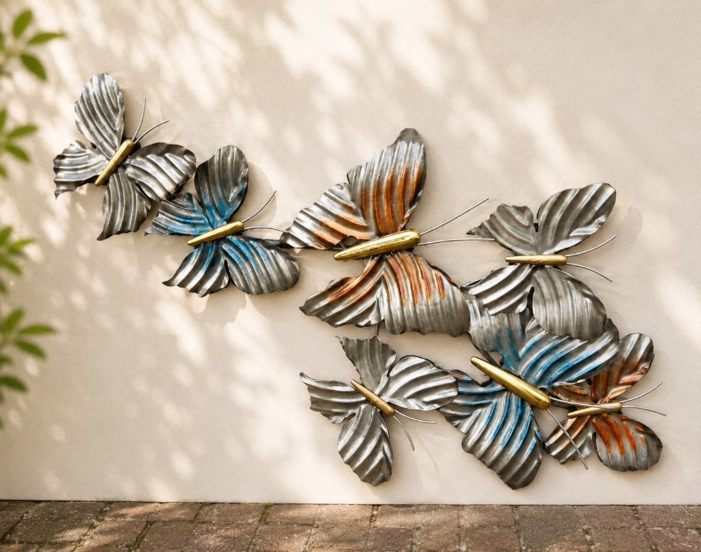 7 vlinders / wanddecoratie / opruiming!!, Wandhanger, Nieuw, Info@huisentuindecoratiemarie.nl, 85 cm