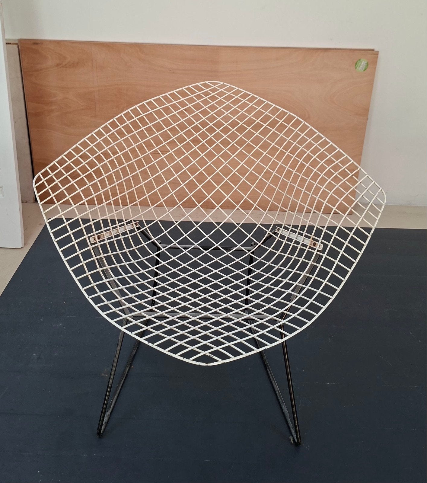 Vintage Bertoia draadstaal wit/zwart, Ophalen