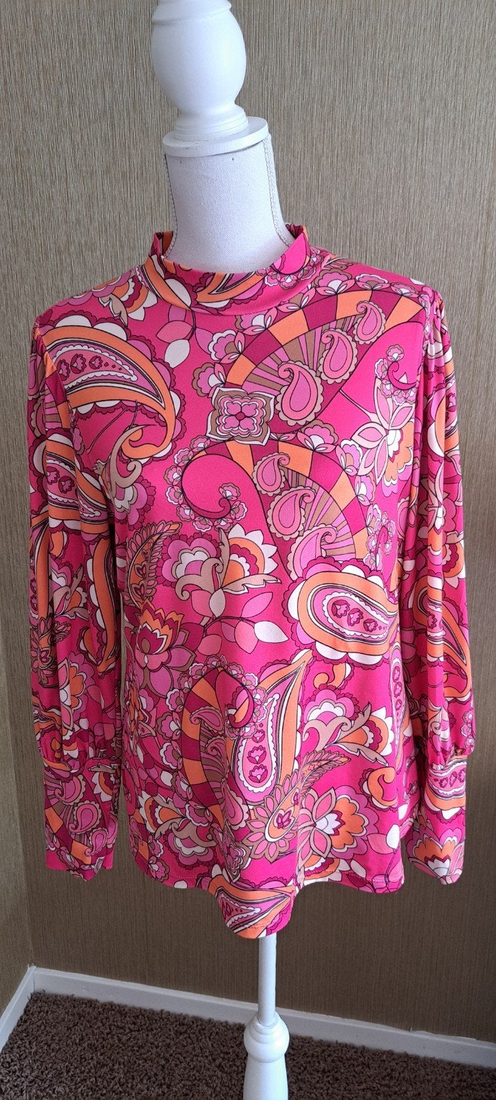Chastar Paisley Print Blouse - Roze/Oranje, Chastar, Maat 42/44 (L), Ophalen of Verzenden, Zo goed als nieuw