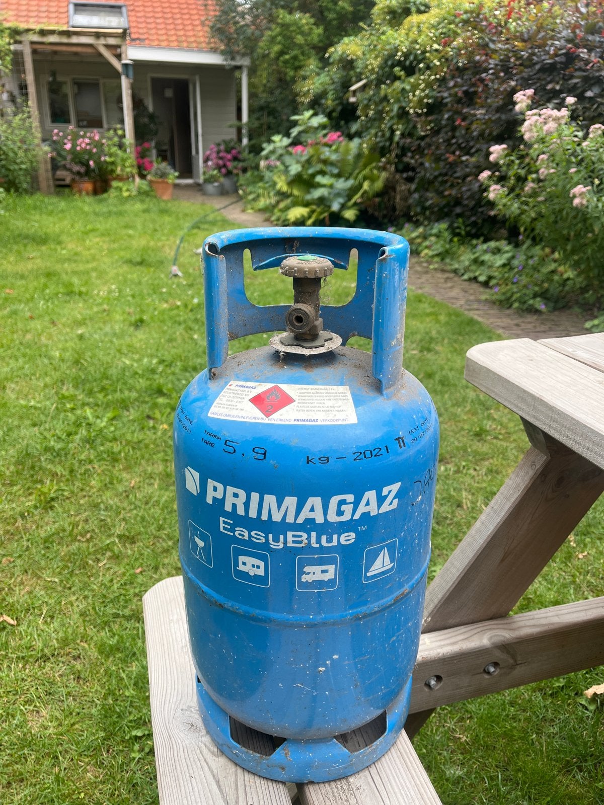 Primagaz EasyBlue gasfles 5.9 kg, Ophalen, Gebruikt