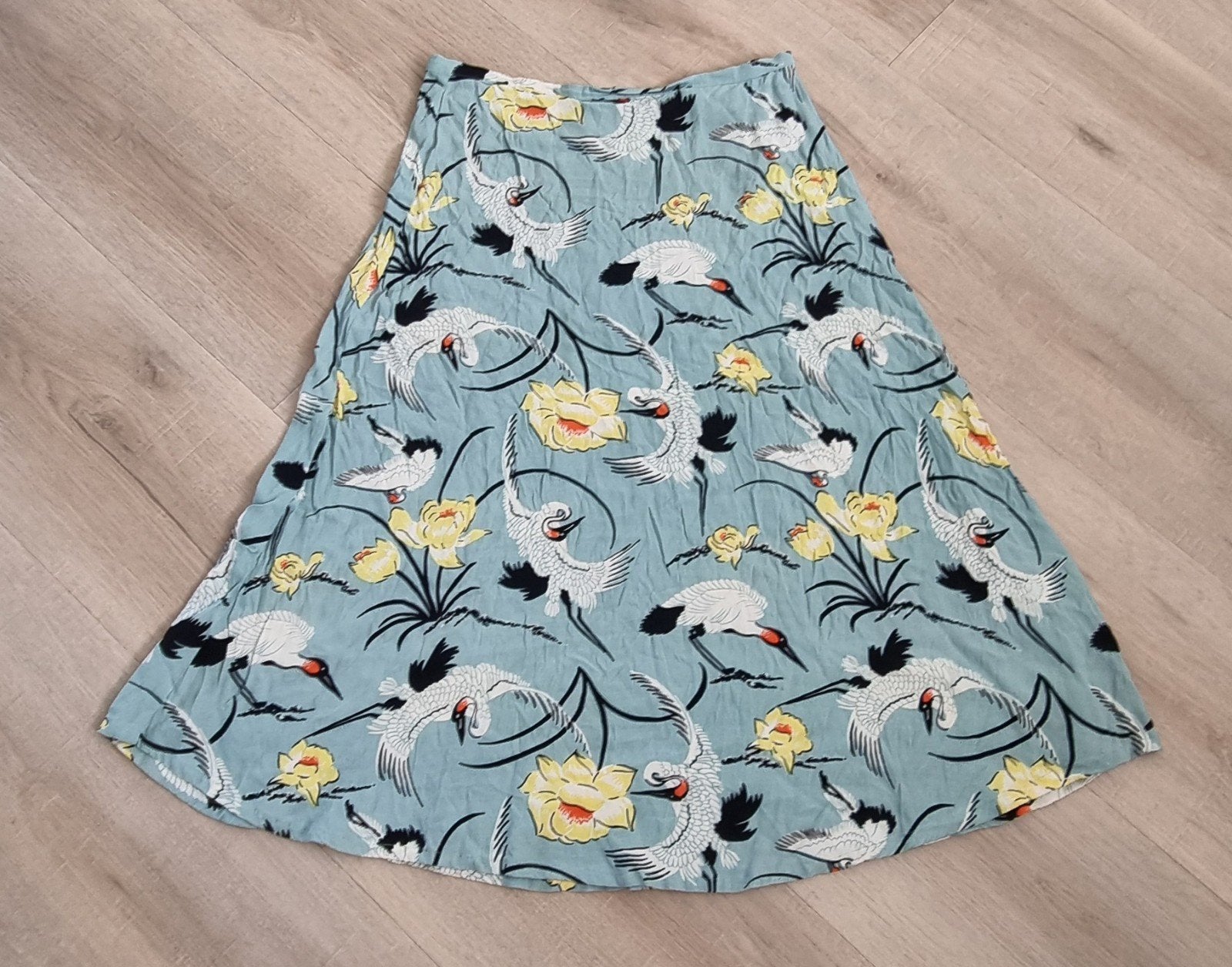 King Louie rok met kraanvogelprint, maat M, Maat 38/40 (M), Blauw, Ophalen of Verzenden, King Louie
