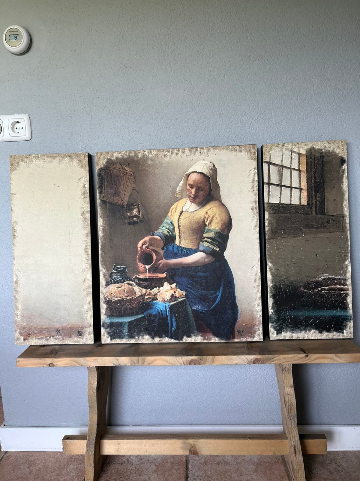 Melkmeisje.  drieluik, Ophalen