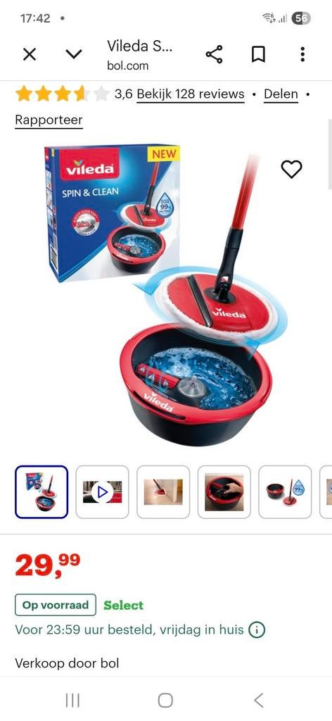 Vileda spin en clean, Ophalen of Verzenden