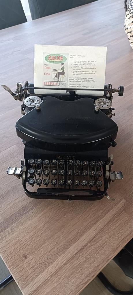 Adler mechanische typemachine model 7, Ophalen