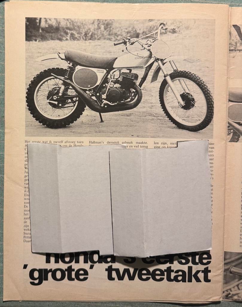 Test uit 1973 Honda CR250M Elsinore, Ophalen of Verzenden, Zo goed als nieuw, Motoren