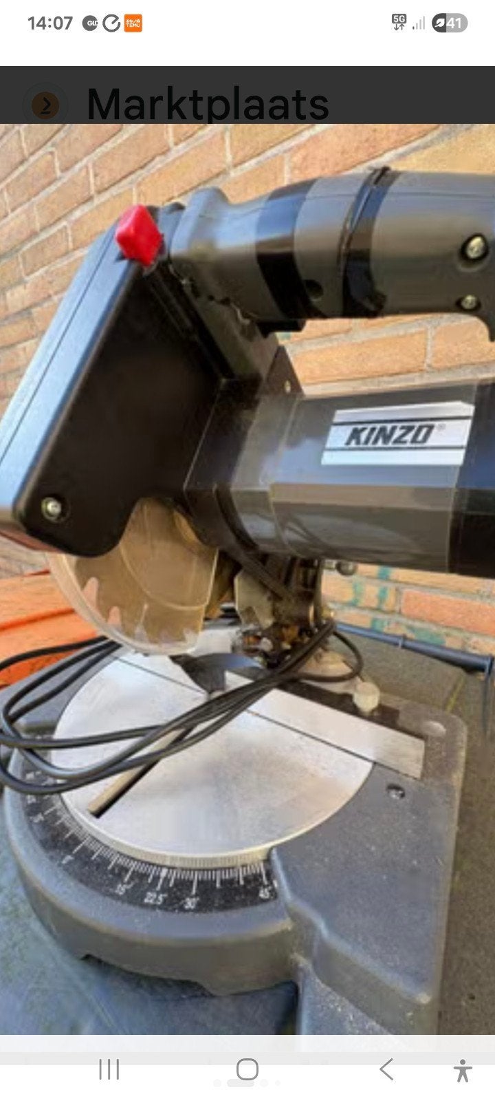 Kinzo Afkortzaag 1150W - Gebruikt maar functioneel, Ophalen, Gebruikt, Kinzo, 600 tot 1200 watt