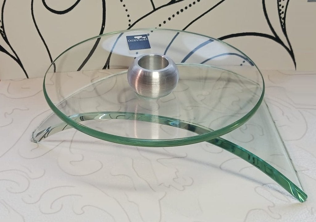 LEONARDO kandelaar van glas, geslepen glas, Huis en Inrichting, Woonaccessoires | Kandelaars en Kaarsen, Overige merken, Ophalen of Verzenden