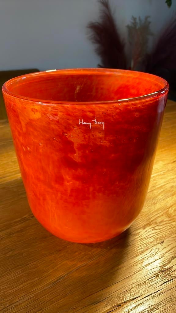Henry Dean Sambor Vaas Rosa Handgeblazen glas, Huis en Inrichting, Woonaccessoires | Vazen, Nieuw, Ophalen of Verzenden, Glas