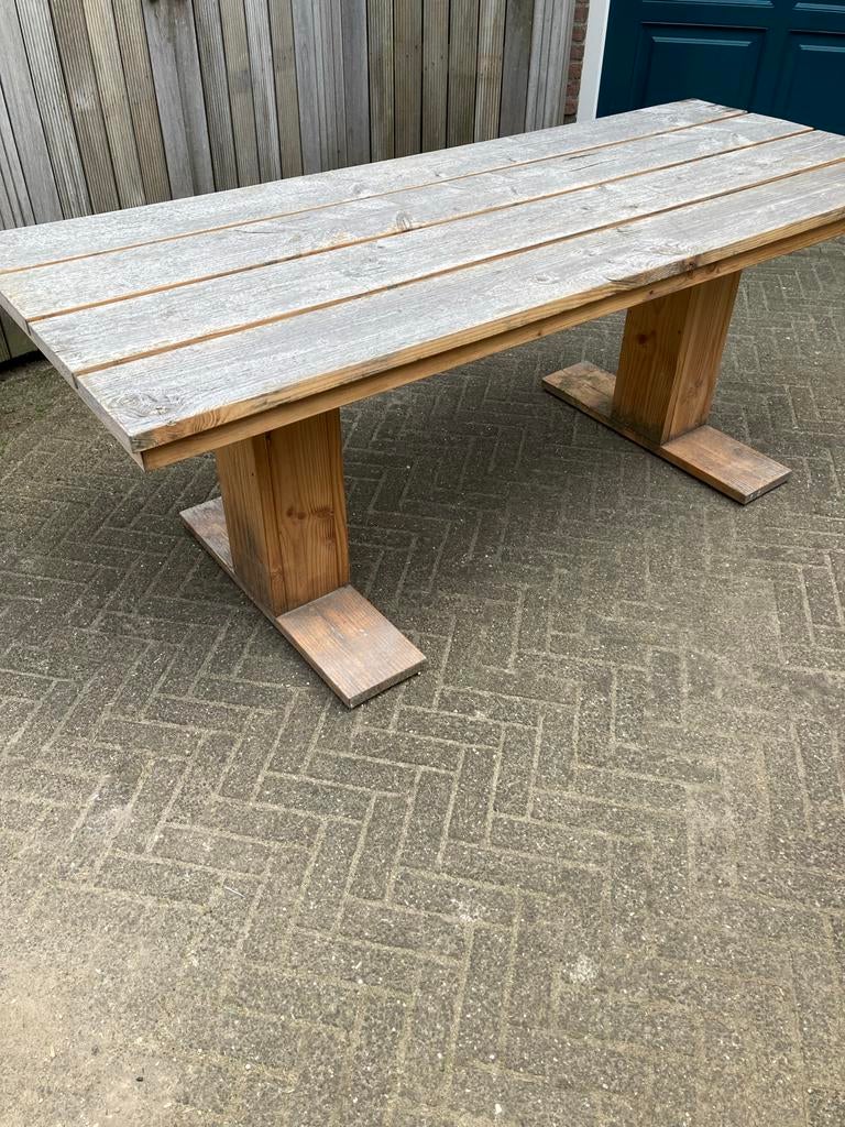 Robuuste Douglas Tuintafel - 200x80x75 cm, Ophalen, Gebruikt, Rechthoekig, Hout