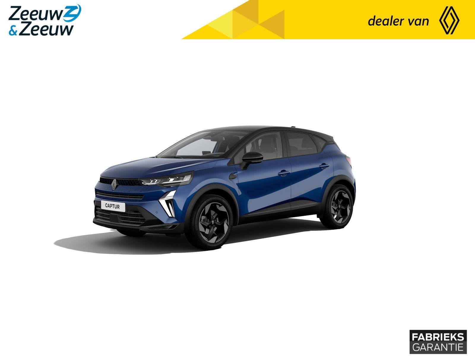 Renault Captur E-Tech full hybrid 160 techno | Nu leverbaar, Auto's, 1789 cc, 4 cilinders, Blauw, Leder en Stof