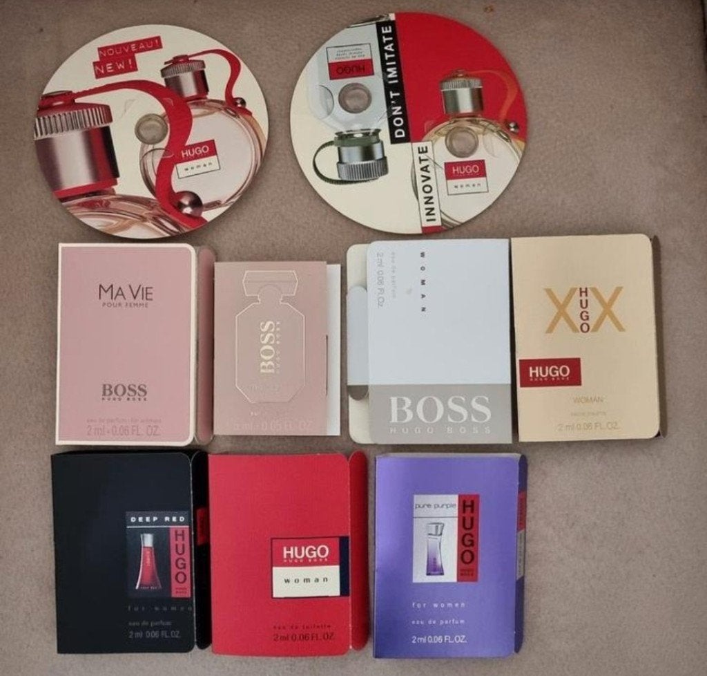 10 parfumproefjes damesparfum Hugo Boss, Ophalen of Verzenden, Zo goed als nieuw, Proef of Tester, Gevuld