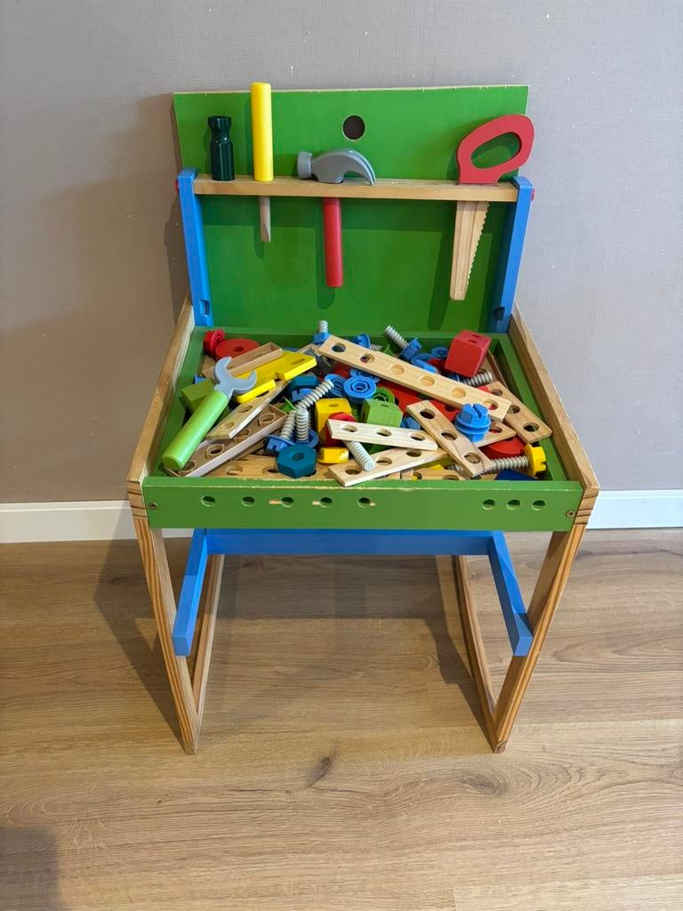Houten gereedschaptafel, Ophalen, Zo goed als nieuw, Stoel(en)