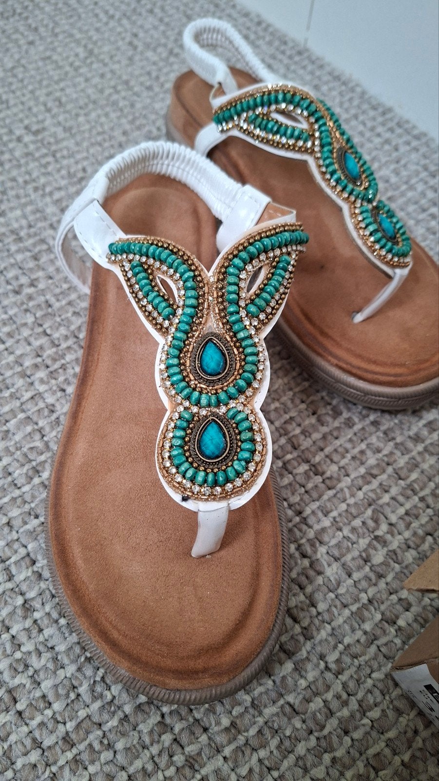 Bellucci sandalen - 100% Nieuw  Wit, Groen, Turquoise, Kleding | Dames, Overige kleuren, Nieuw, Bellucci, Sandalen of Muiltjes