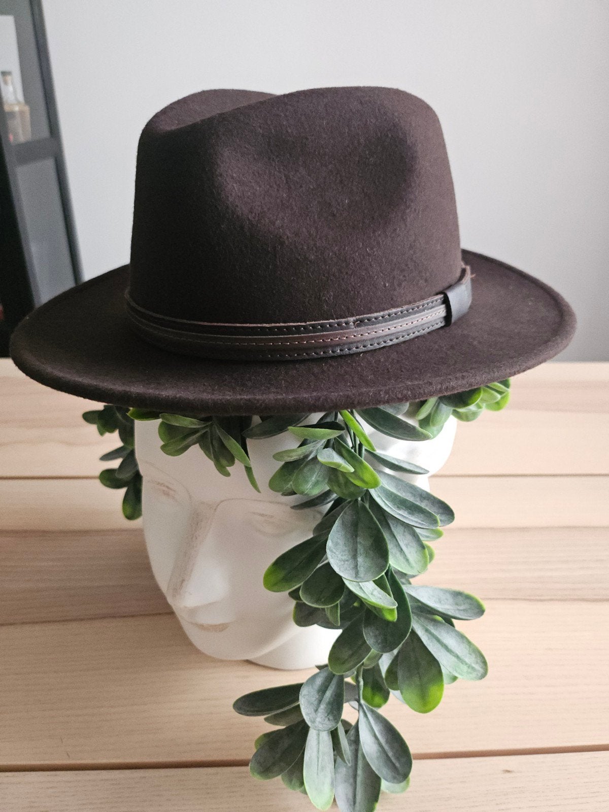 Bruine wollen fedora hoed - Crushable - Maat 58 cm (L), Ophalen of Verzenden, Nieuw, 58 of 59 cm (L, 7¼ of ⅜ inch), Hoed