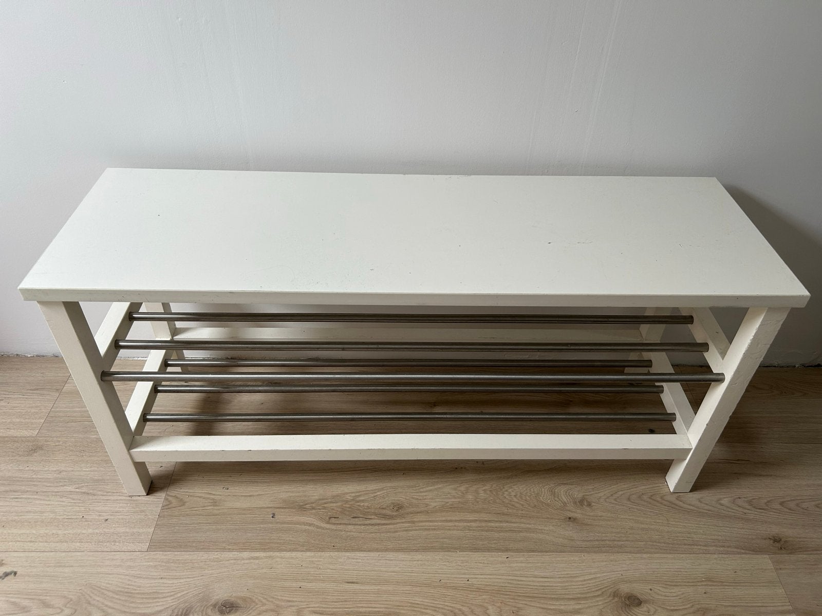 IKEA Schoenenrek met Bankje - Wit, 108x34x50cm, Ophalen, Gebruikt