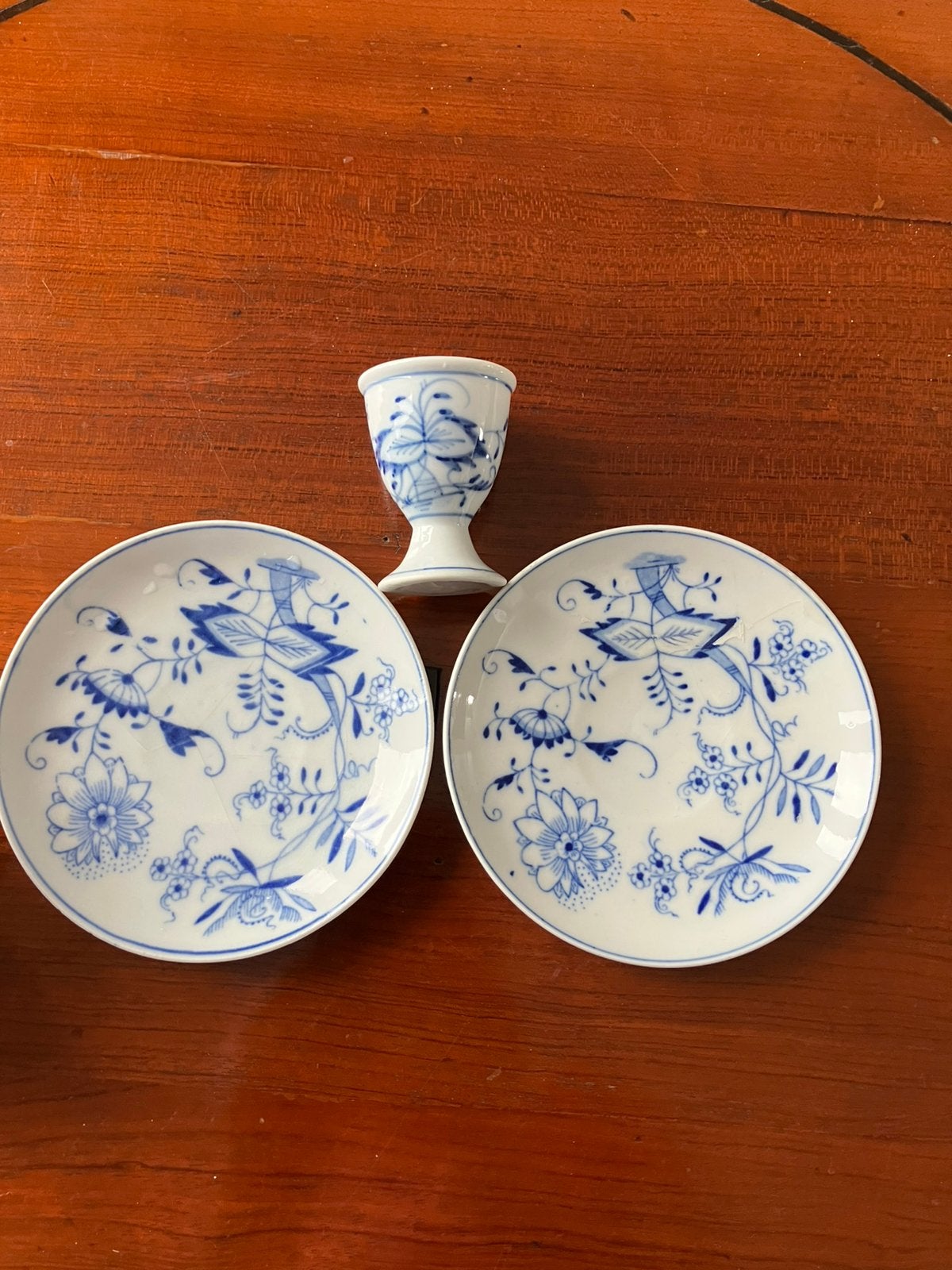 Zwiebelmuster 2 schoteltjes en 1 eierdopje, Ophalen of Verzenden
