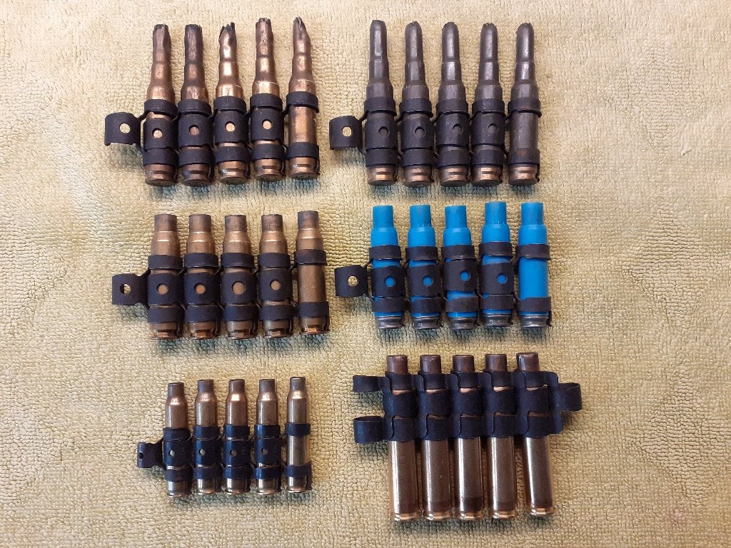 6 setjes hulzen mitrailleur, onklaar! set5, Ophalen of Verzenden, Landmacht, Nederland, Hulzen of Bodemvondsten