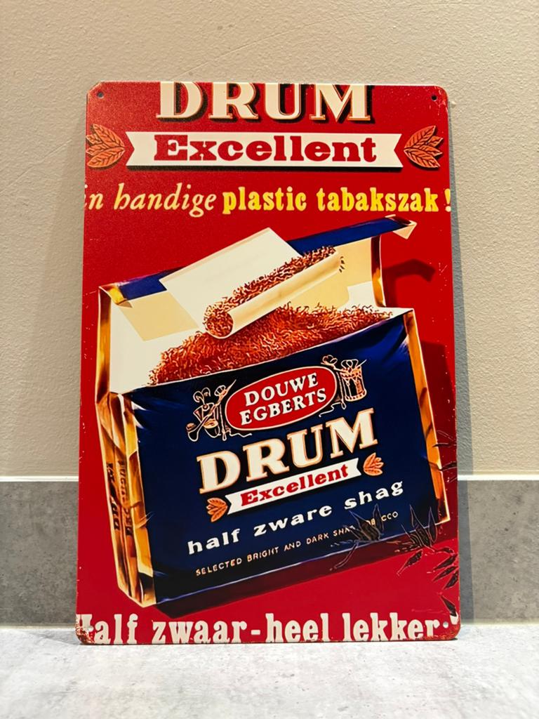 Mancave Bar Café Wanddecoratie metalen bordje merk Drum Shag, Ophalen of Verzenden, Zo goed als nieuw, Reclamebord