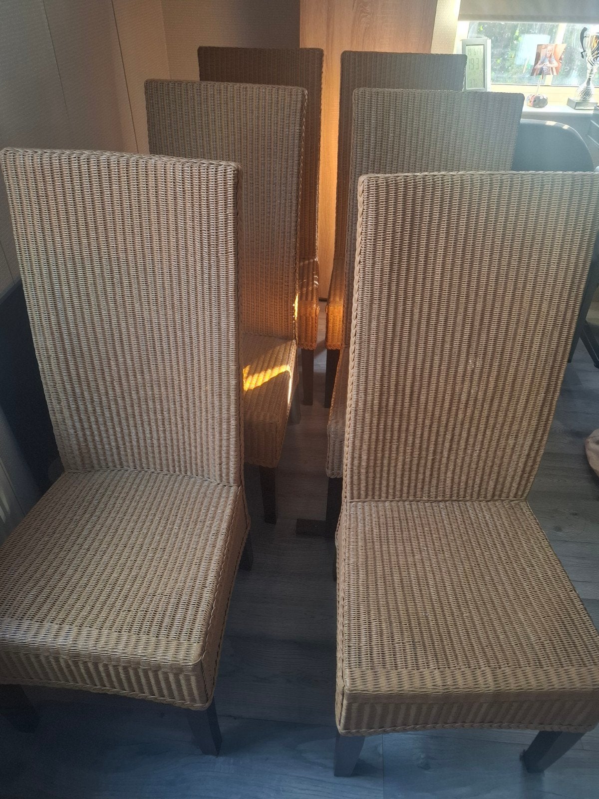 6 Lloyd Loom by Liaan stoelen, Ophalen of Verzenden, Gebruikt, Bruin, Vijf, Zes of meer stoelen