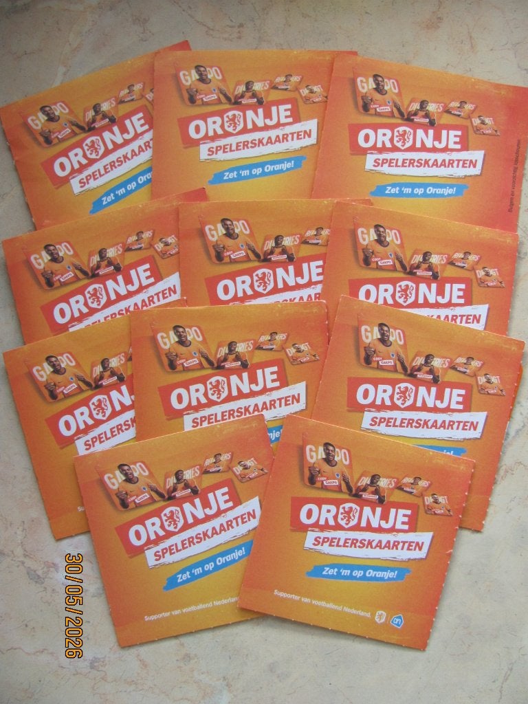NIEUW 21x ORANJE supermarkt VOETBAL actie SPELERSKAARTEN AH, Albert Heijn, Ophalen of Verzenden