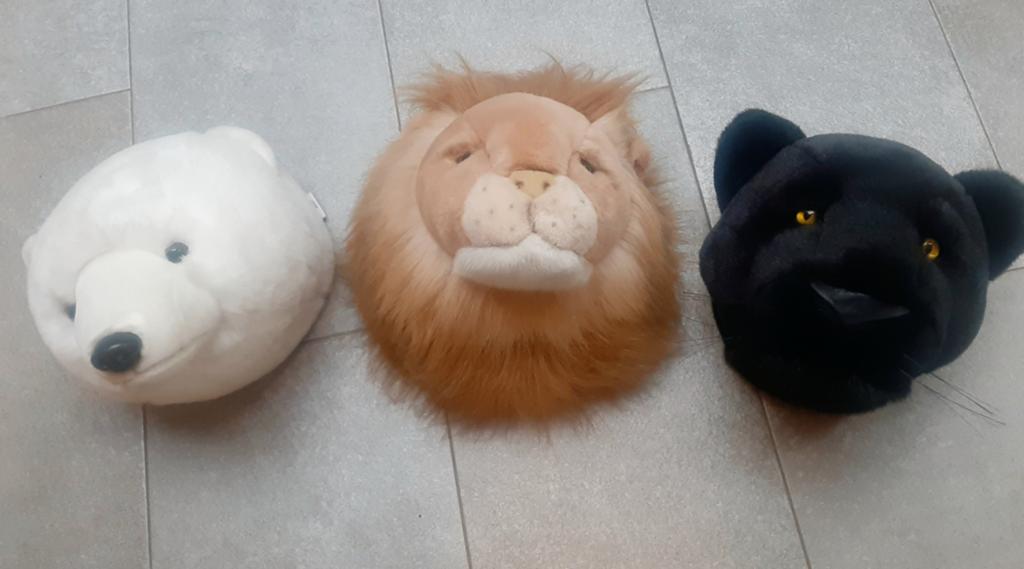 3x Dieren hoofd ,voor kinderkamer., Ophalen, Zo goed als nieuw, Overige typen