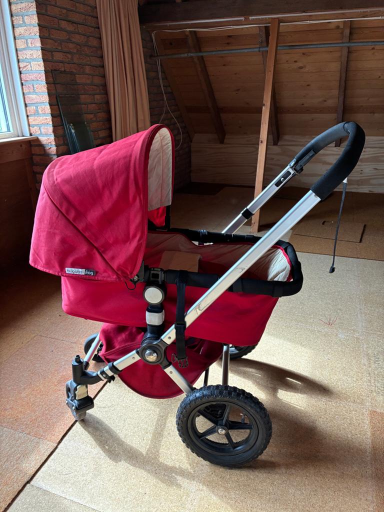 Bugaboo Frog kinderwagen rood met accessoires, Ophalen, Gebruikt, Bugaboo, Combiwagen