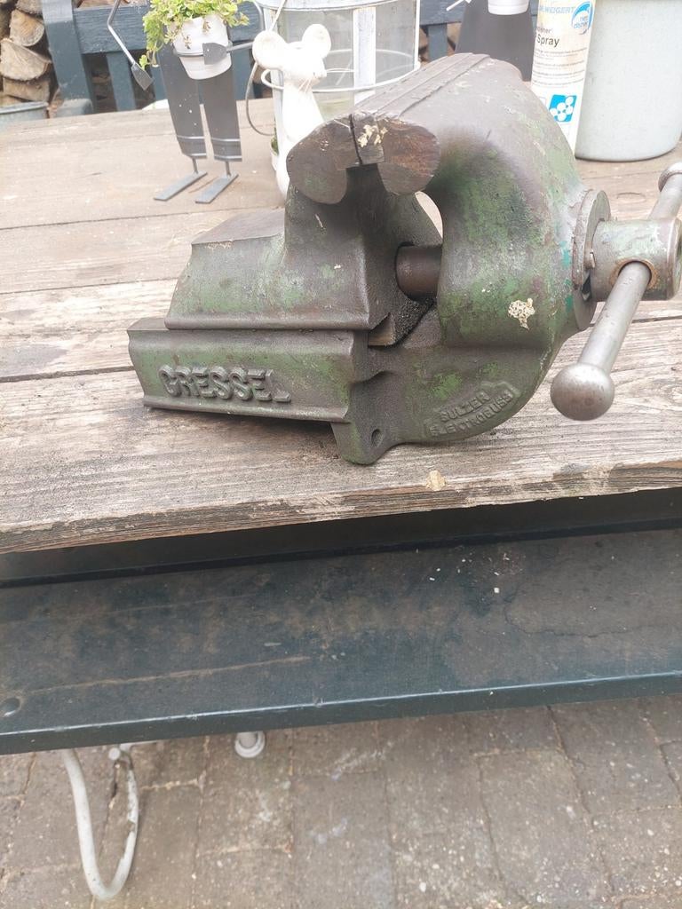 Professionele Gressel bankschroef - 12,5 cm bekken, Doe-het-zelf en Verbouw, Ophalen, Gebruikt
