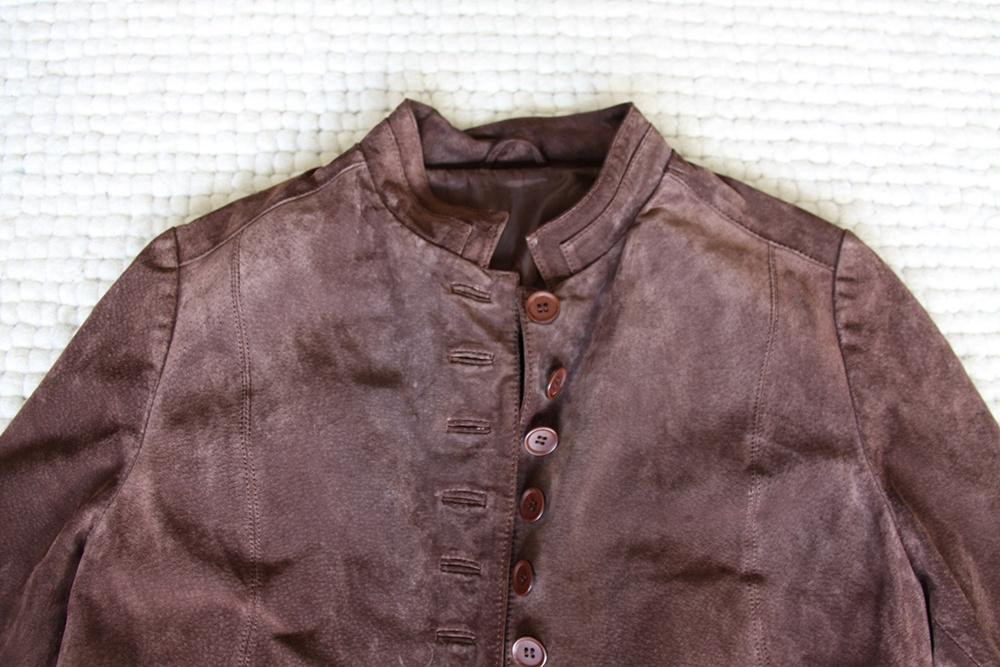 Zeer Mooie Suede Dames Jas (Maat 42) Tussenjas € 40,-, Bruin, Maat 42/44 (L), Ophalen of Verzenden, Zo goed als nieuw