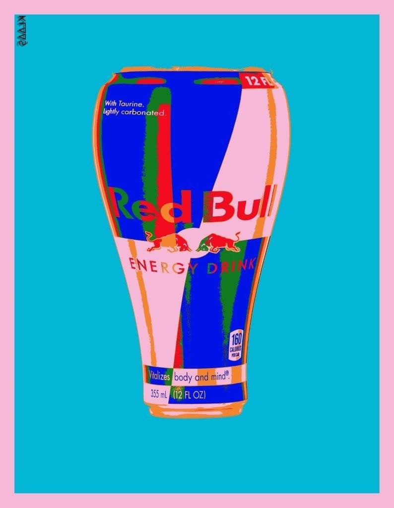Red Bull Pop Art Print - Klaas, Antiek en Kunst, Kunst | Overige Kunst, Ophalen of Verzenden