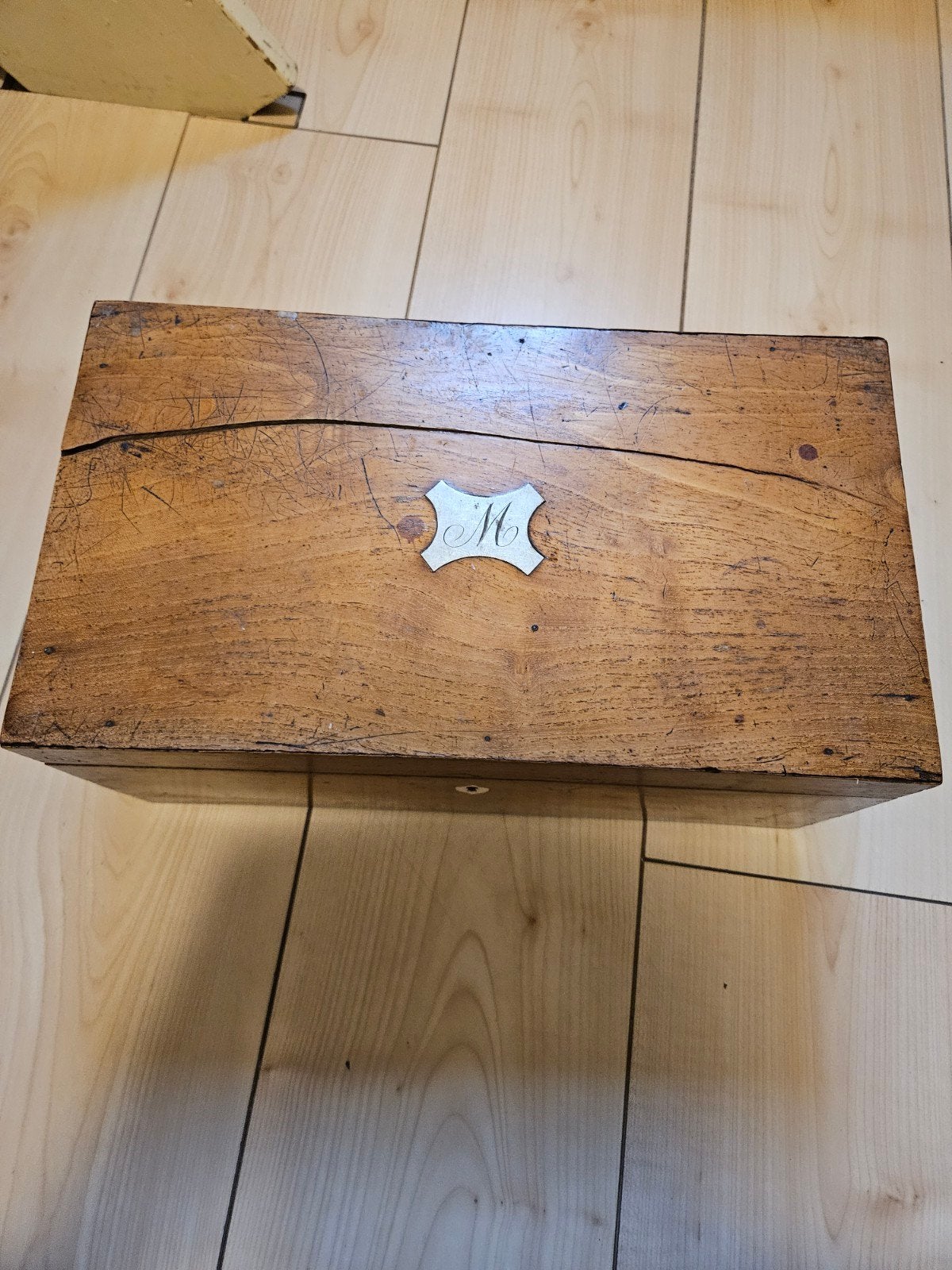 Antieke houten schrijfdoos met inktvlekken, Antiek en Kunst, Ophalen of Verzenden