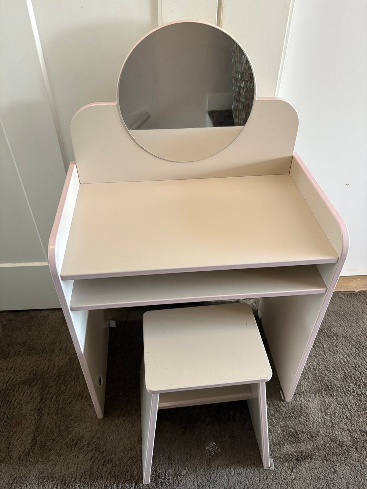 Zacht roze meisjes kaptafel, Huis en Inrichting, Ophalen, Zo goed als nieuw, 50 tot 100 cm, Minder dan 100 cm