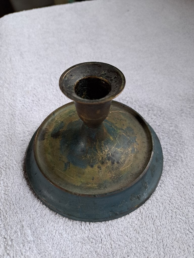 Vintage koperen kandelaar, Antiek en Kunst, Ophalen of Verzenden, Koper of Brons