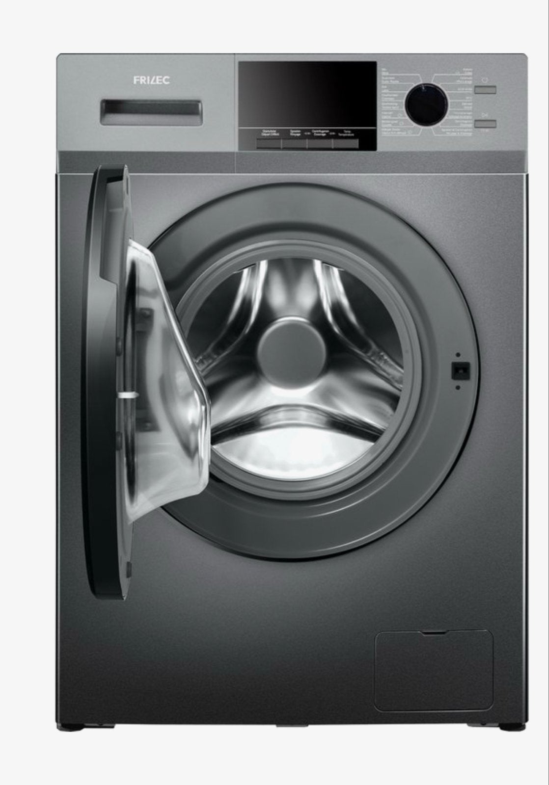 Frilec Wasmachine Antraciet - Nieuw met deuk aan front, Ophalen, 1200 tot 1600 toeren, 8 tot 10 kg, Nieuw