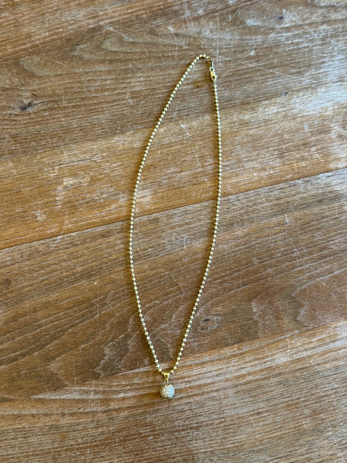 Gouden Mooncut Ball Chain 9 karaat + Balhanger 16 karaat, Sieraden, Tassen en Uiterlijk, Ophalen of Verzenden, Zo goed als nieuw