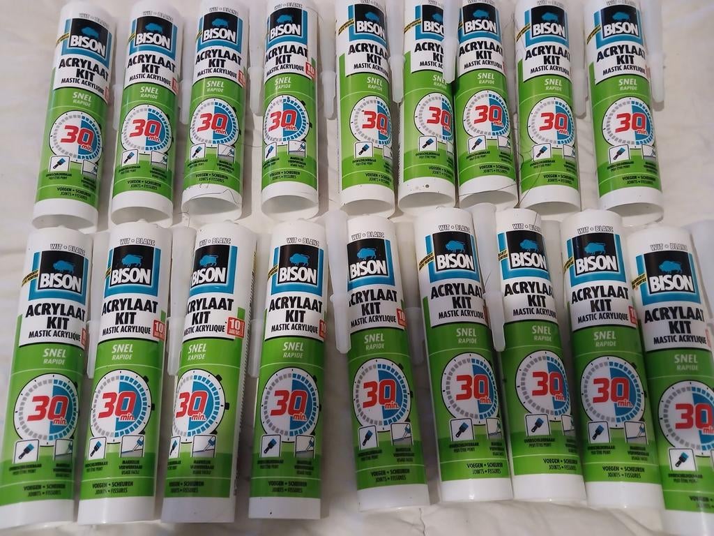 Bison Acrylaatkit Snel 30 Min - Diverse Hoeveelheden, Minder dan 5 liter, Ophalen of Verzenden, Nieuw, Wit