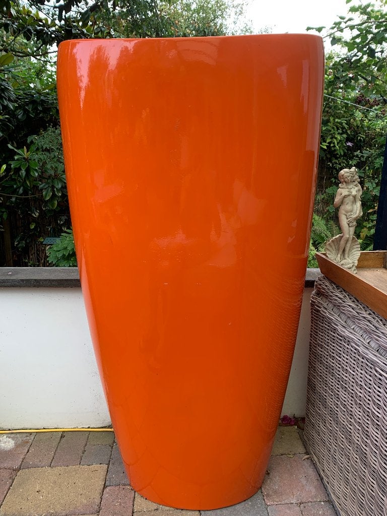 Mega grote oranje kunststof (bloem)pot voor binnen of buiten, Tuin en Terras, Ophalen, Kunststof, Gebruikt, 40 cm of meer