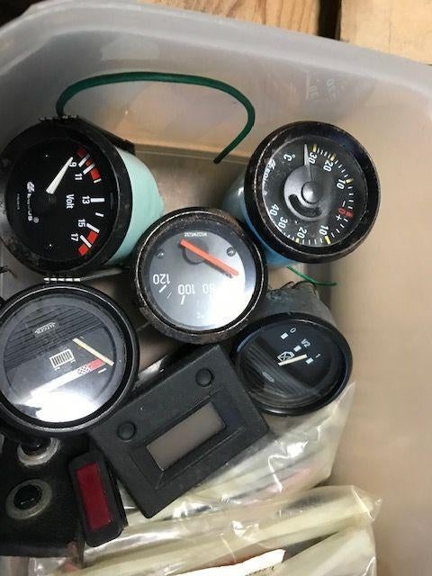 vintage ronde metertjes uit auto oude oldtimer middenconsole, Ophalen of Verzenden, Gebruikt