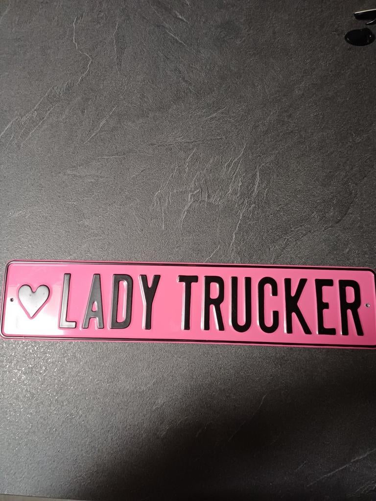Roze 'Lady Trucker' decoratieplaat, Ophalen of Verzenden, Nieuw