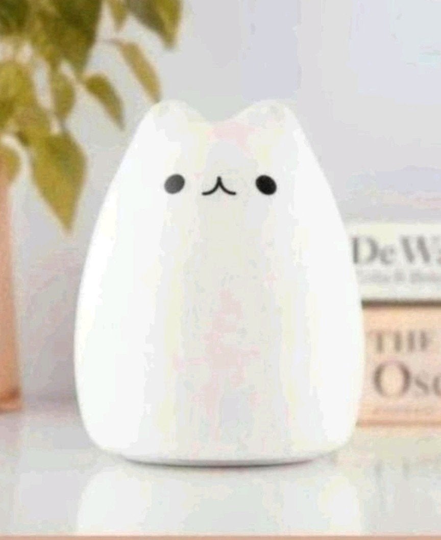 Schattig Katten Nachtlampje - Zacht Siliconen LED, Kinderen en Baby's, Overige merken, Nieuw, Ophalen of Verzenden, Wit
