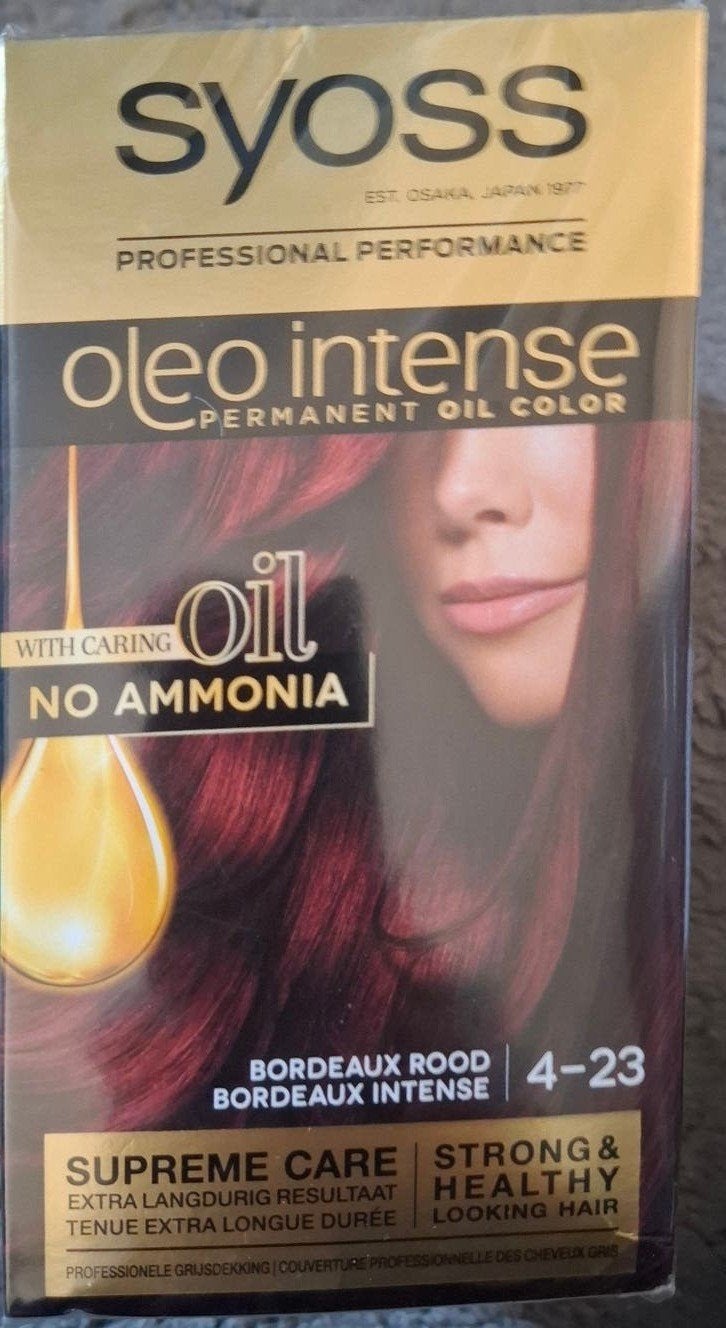 Set van 3 Syoss Oleo Intense Haarverf 4-23 Bordeaux Rood, Ophalen of Verzenden, Nieuw, Haarverzorger of -hersteller