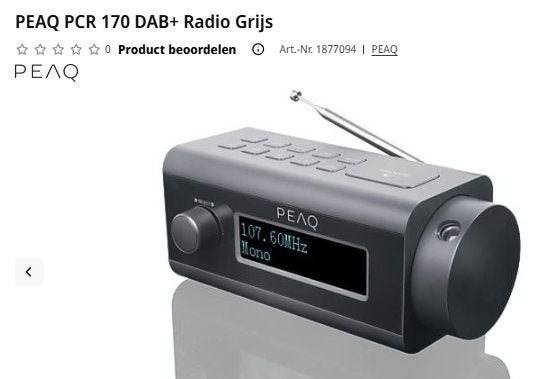 Peaq wekkerradio, Ophalen, Nieuw, Digitaal
