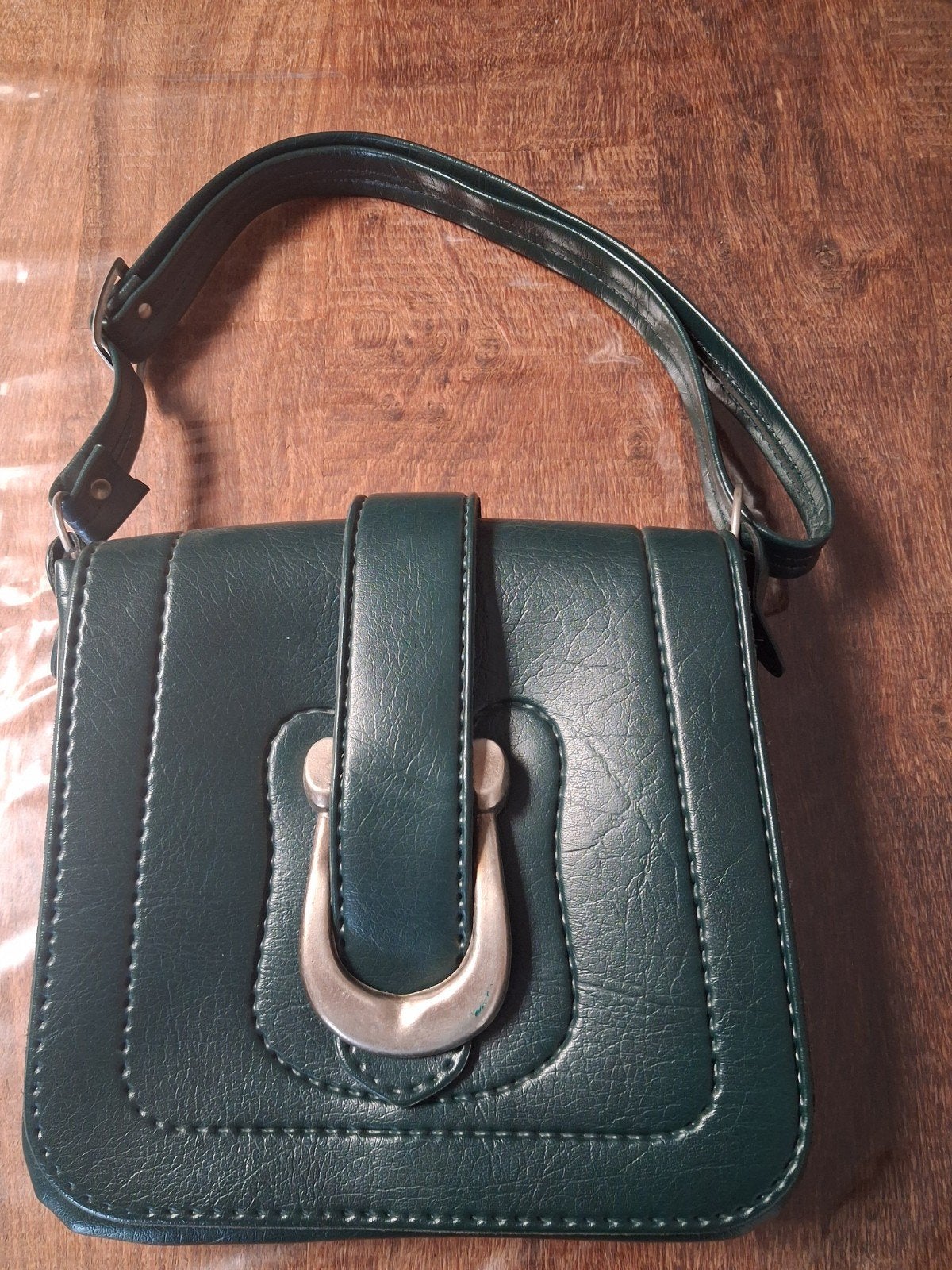 oma's vintage groene schoudertas, Ophalen, Gebruikt, Groen, Schoudertasje