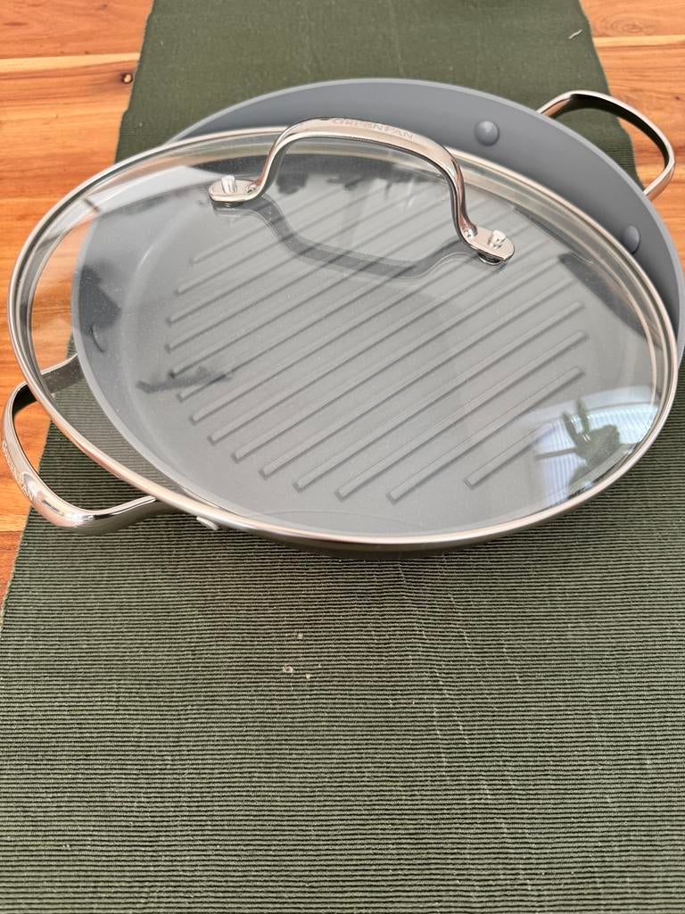 GreenPan ronde grillpan met deksel nieuw, Huis en Inrichting, Keuken | Potten en Pannen, Ophalen of Verzenden, Nieuw, Rvs, Pannenset