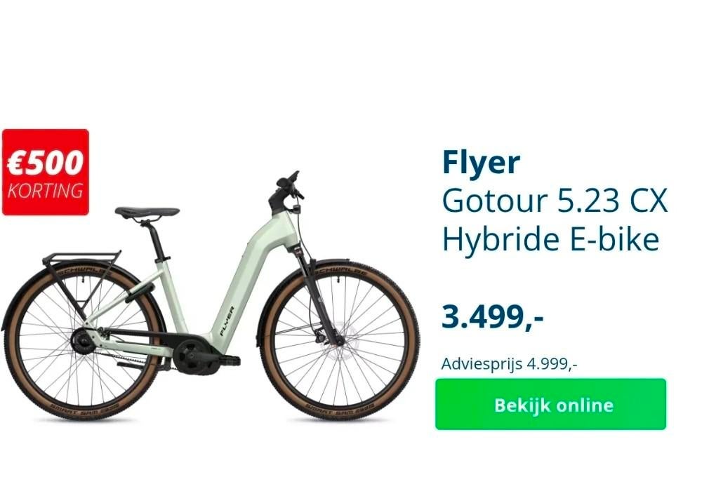 Korting van € 500 op Flyer Gotour 5.23 CX Hybride E-Bike, Ophalen, Overige merken