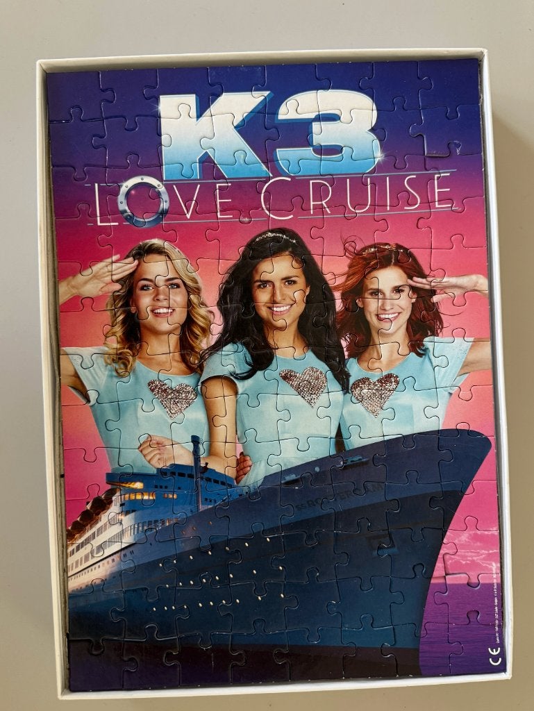 K3 Love Cruise puzzel. 104 pieces., Ophalen of Verzenden, Minder dan 500 stukjes, Gebruikt, Legpuzzel