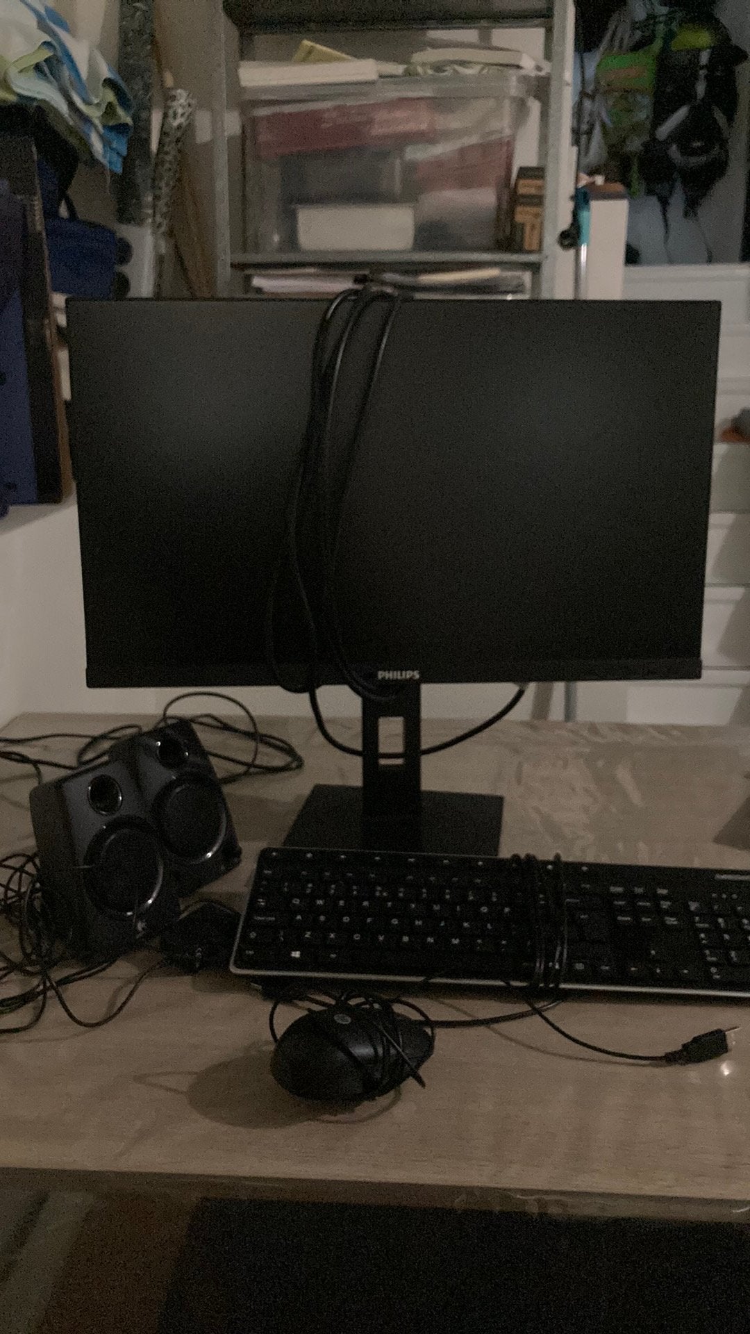 Philips monitor, toetsenbord, muis en geluidsboxjes, Computers en Software, Monitoren, Ophalen, Gebruikt, 60 Hz of minder