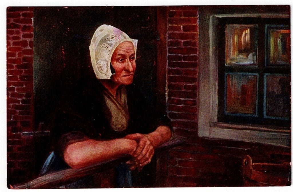 Blaricum 1913. Een oudje in klederdracht., Ophalen of Verzenden, Voor 1920, Gelopen, Noord-Holland