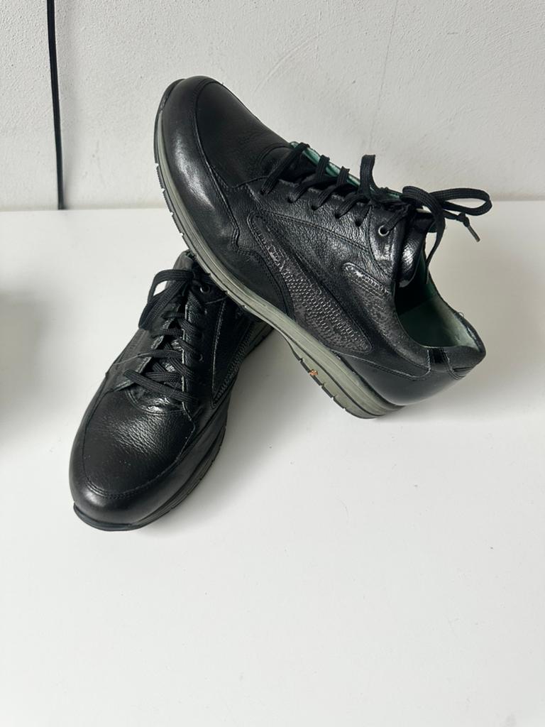 Durea sneakers maat 38.5 (5.5-H) zwart grijs  leer, Ophalen of Verzenden, Zo goed als nieuw, Zwart, Sneakers of Gympen
